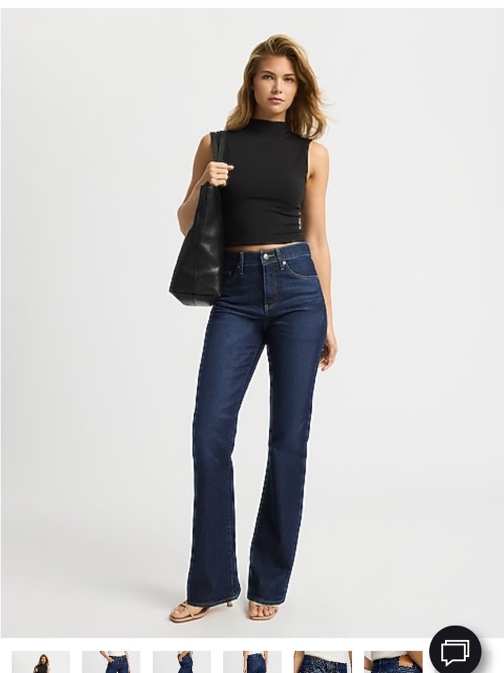 High-waisted Dark wash 90s boot cut jeans